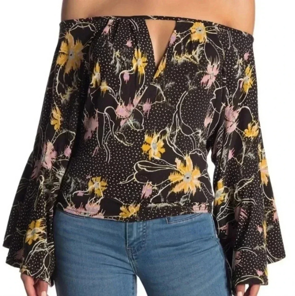 FREE PEOPLE Last Time Draped Bell Sleeved Top - Picture 1 of 10
